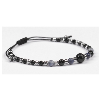 Bransoletka celebrytka czarny TURMALIN SODALIT HEMATYT ochrona i piękno